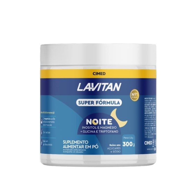 Suplemento Pó Maracujá Lavitan Super Fórmula Noite Pote 300g + Dosador