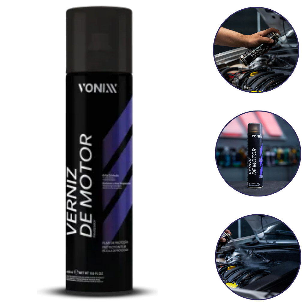 Verniz de Motor Aerossol 400ml Brilho e Proteção Vonixx