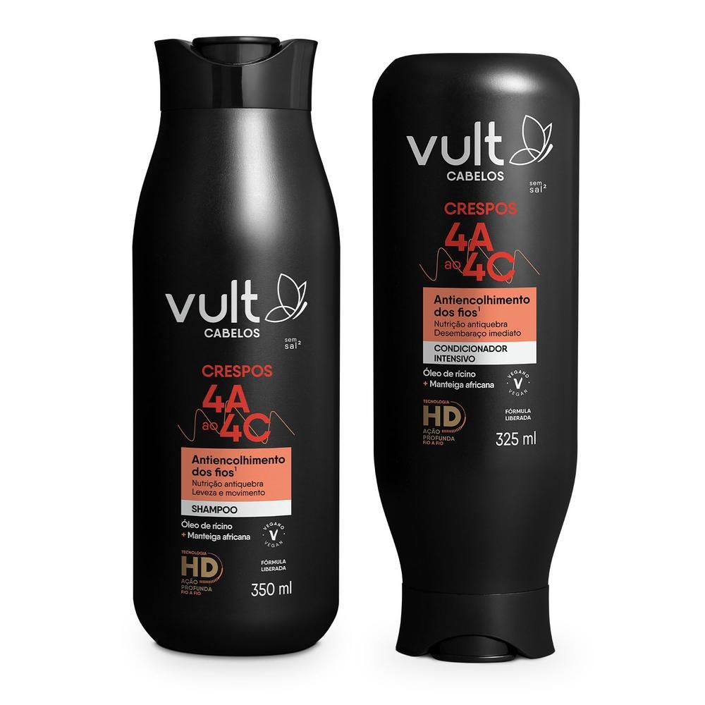 Combo Vult Cabelos Crespos 4A a 4C: Shampoo 350ml + Condicionador 325ml em Oferta na Shopee