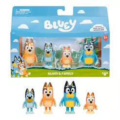 Bluey - Kit com 4 personagens 6cm - Family da Bluey