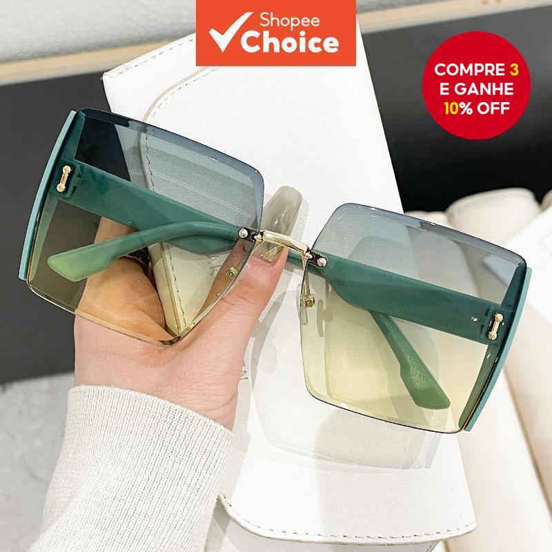 Óculos De Sol Grandes Da Moda Para Homens E Mulheres , Tons De Luxo Sem Moldura UV400