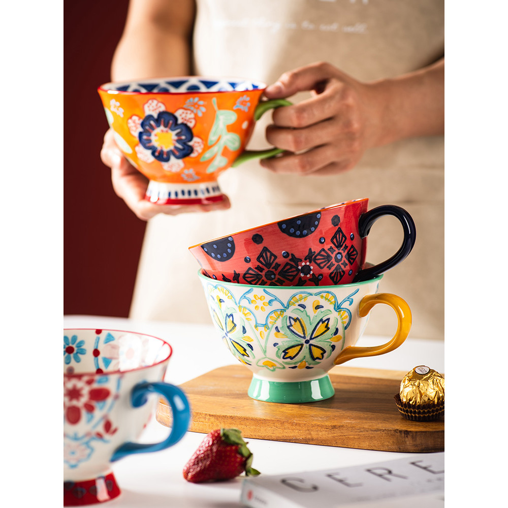 Fanhua caneca de cerâmica copo de café da manhã senhoras dedicado bonito copo de alto valor copo de café doméstico