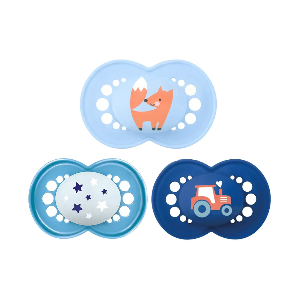  Kit com 3 Chupetas MAM Original 6 meses Azul 