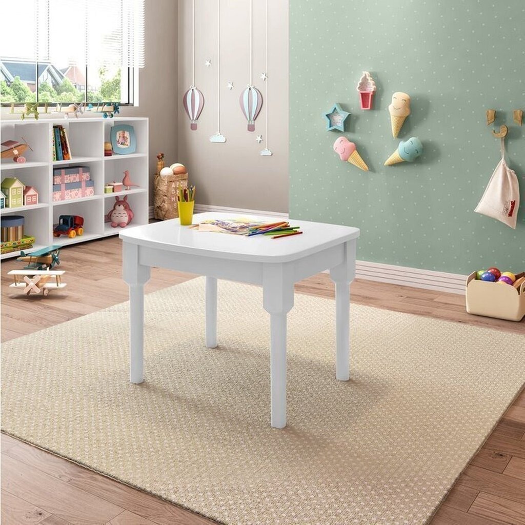 Mesa Infantil com 2 Cadeiras Mariah Madeira Maciça e Laca Casatema MadeiraOriginals Menta/Branco