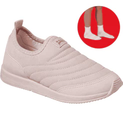 Tênis Infantil Ortopasso Jogging Calce Fácil Menino Menina Preto Kit com 1 par de meia