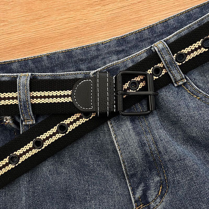 Moda cinto masculino feminino cinto pino fivela cinto de lona Casual macacão cinto versão coreana na moda masculino estu
