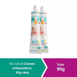 KIT Creme Pomada de Assadura Vit A.G.E 45g Cada Maxi Baby