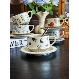 Xícara de café estilo japonês grés xícara de café artística xícara de café pires conjunto chá da tarde xícara de chá gré