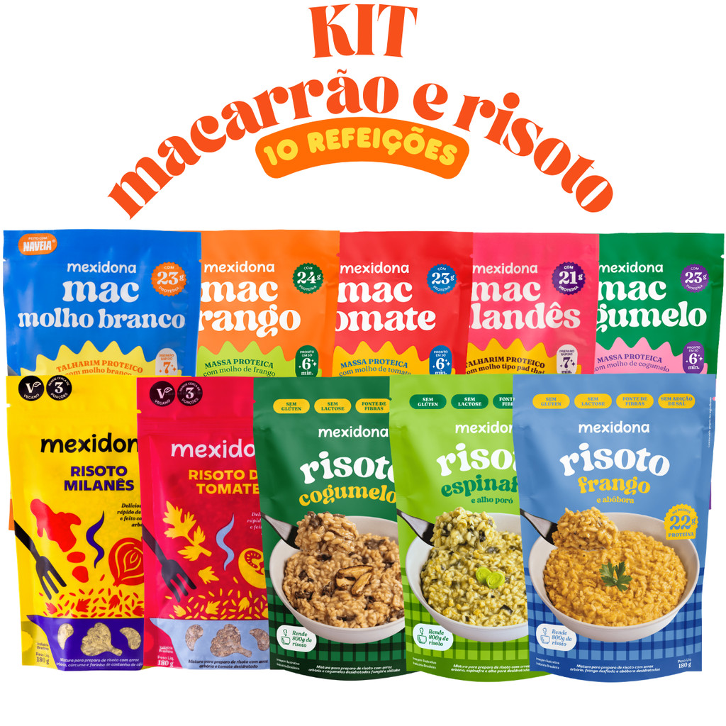 Risotos + Macarrão Mexidona 10 Sabores com 20g de Proteina