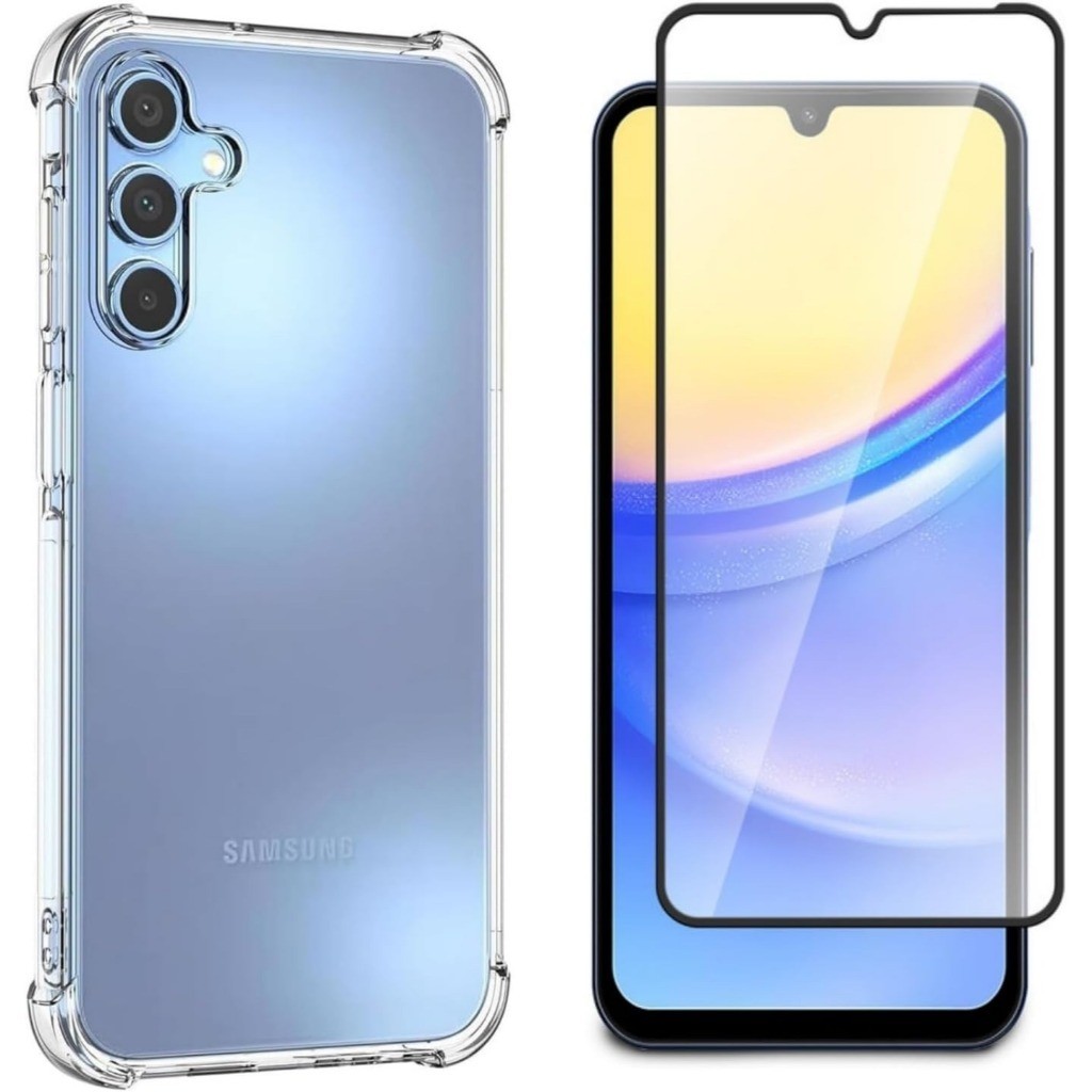 Kit 2 em 1 Película 3D de Vidro + Capa Anti Impactos Transparente Para Samsung Galaxy A16