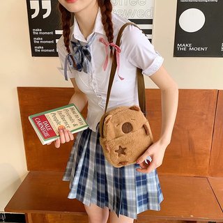 Super bonito bonito bonito menina pequeno saco 2025 novo estilo outono inverno Mini saco peludo de pelúcia filhote de ca