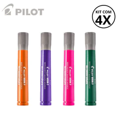 Kit 04 Marcadores Para Quadro Branco WBM-7 Recarregável -PILOT
