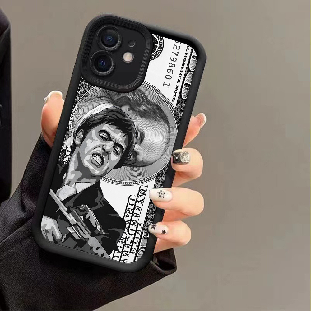 Capinha Capa Anti-impacto Samsung S25 A55 S20 S23 FE S24 A07 A17 A26 A55 A15 A05S criativa cédulas retrato  Fosco