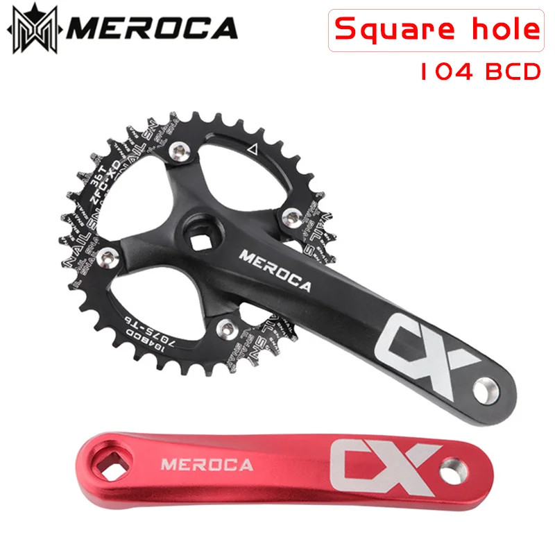 MEROCA Bicicleta Manivela Roda Dentada 104BCD MTB Pedaleira Liga De Alumínio Com Inferior 170mm