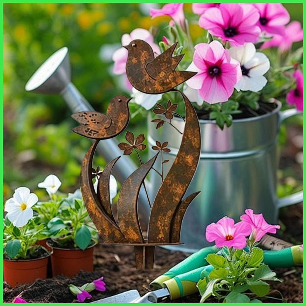 Estacas De Jardim Decorativas Paisagem Ornamento Primavera Decoração Cerca De Metal Para Pátio juwcbbr