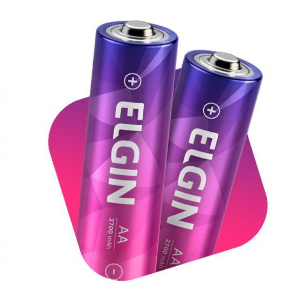 Pilha recarregável AA 2.700 Mah com 2 unidades Elgin