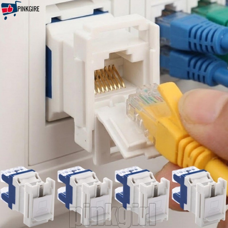 [Rdy Stk] Módulo De Rede RJ45 De 5-1Pc-Com Porta À Prova De Poeira-Adaptador Cat5/Cat6E-Soquete De Conector Ethernet/Que