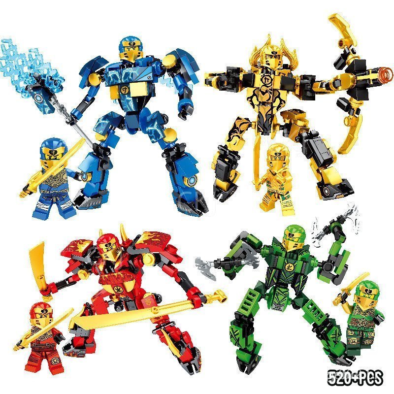 Blocos de Montar Compatíveis com Lego Ninjago, Série Armadura do Lloyd, Brinquedos de Quebra-Cabeça para Meninos