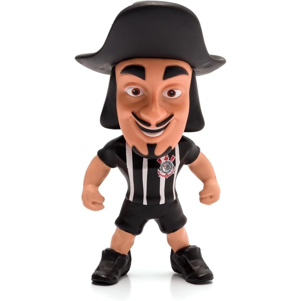 Boneco Mascote Mosqueteiro do Corinthians Sport Club Corinthians Paulista Oficial em Vinil Articulado 12cm Camisa 2
