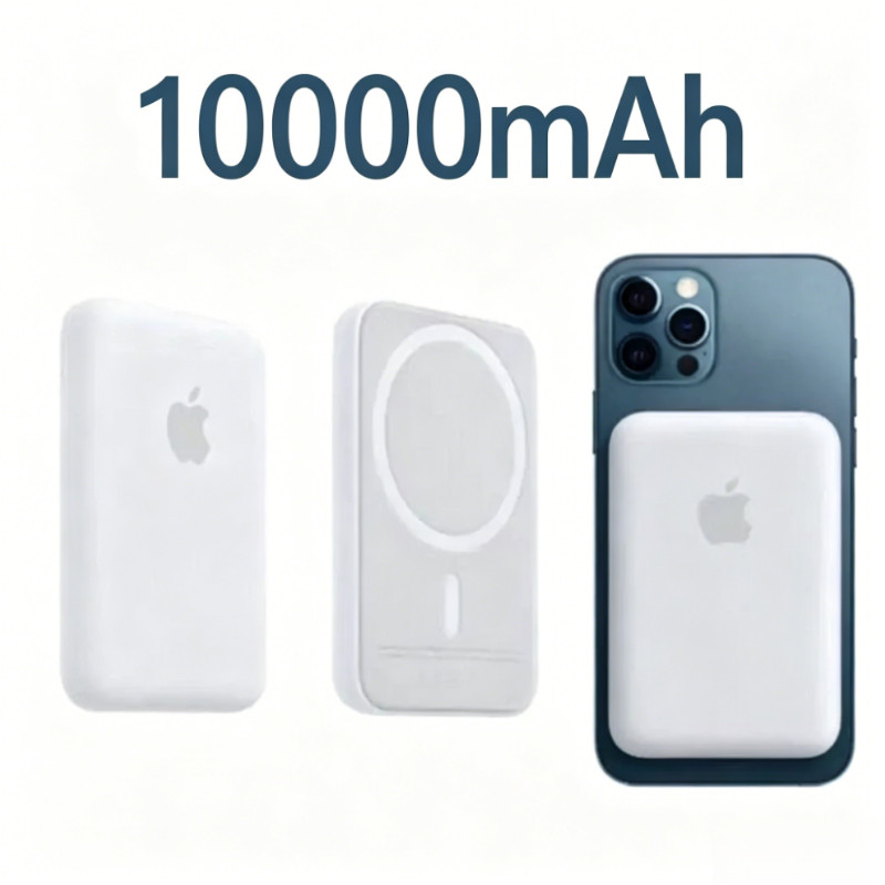 Carregador Portátil 10000mAh MagSafe Power Bank Indução Magnética Sem Fio Carga Rápida 10W para iPhone 12/13/14/15