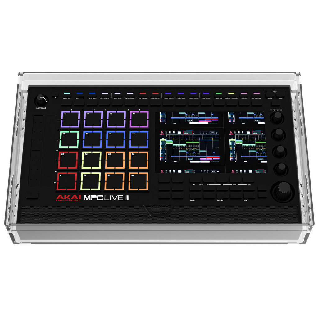 Protetor De Caixa De Acrílico Geekria Compatível Com Akai Professional MPC Live 3 , Capa Protetora Contra Poeira Fechame