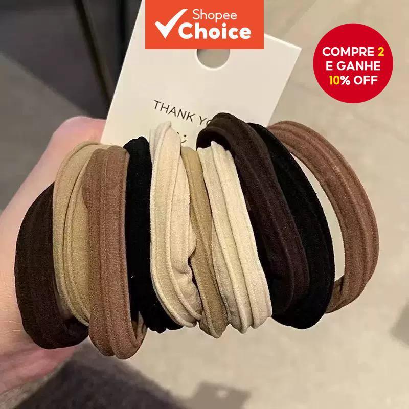 5pcs Cauda de Pônei de Rabo de Cavalo Corda de Cabelo Alta Elasticidade Faixa de Borracha Espessa Conjunto Simples em Oferta na Shopee
