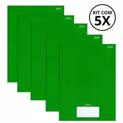 Kit Com 05 Caderno Brochura 96 Fls Capa dura - STIFF KITS:VERDE