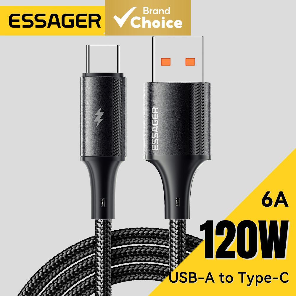 Essager Cabo de Carregamento Rápido 120W Tipo-C para Xiaomi 14 Ultra, Huawei, Samsung, Cabo de Dados USB