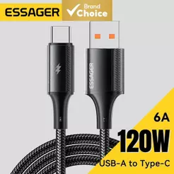 Essager Cabo de Carregamento Rápido 120W Tipo-C para Xiaomi 14 Ultra, Huawei, Samsung, Cabo de Dados USB