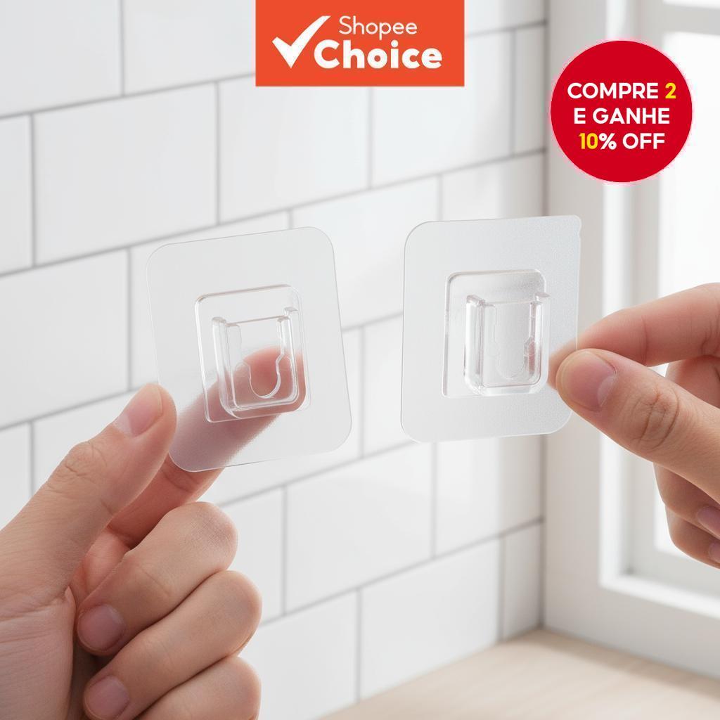  Gancho de parede adesivo forte sem furadeira para banheiro - Design de fivela mãe e filho