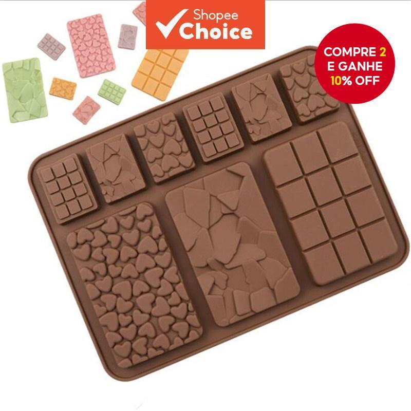 9 Cavidade Coração Molde de Chocolate Waffles de Silicone 3D Decoração de Bolo DIY Ferramentas de Cozimento