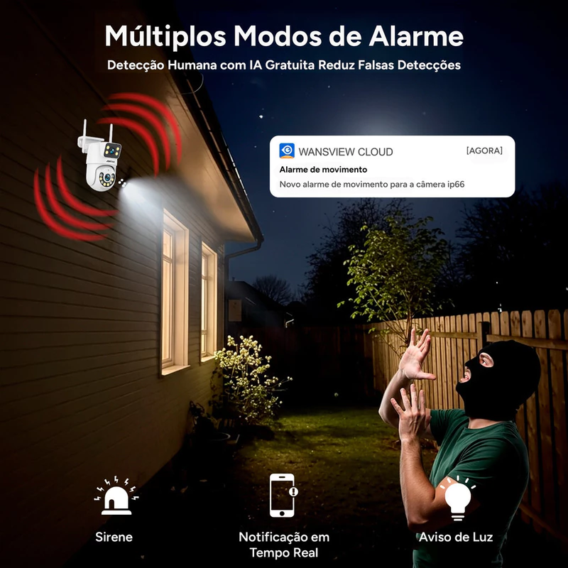 Câmera de Vigilância WiFi 4MP com Dupla Lente Full Color e Áudio — foto 4