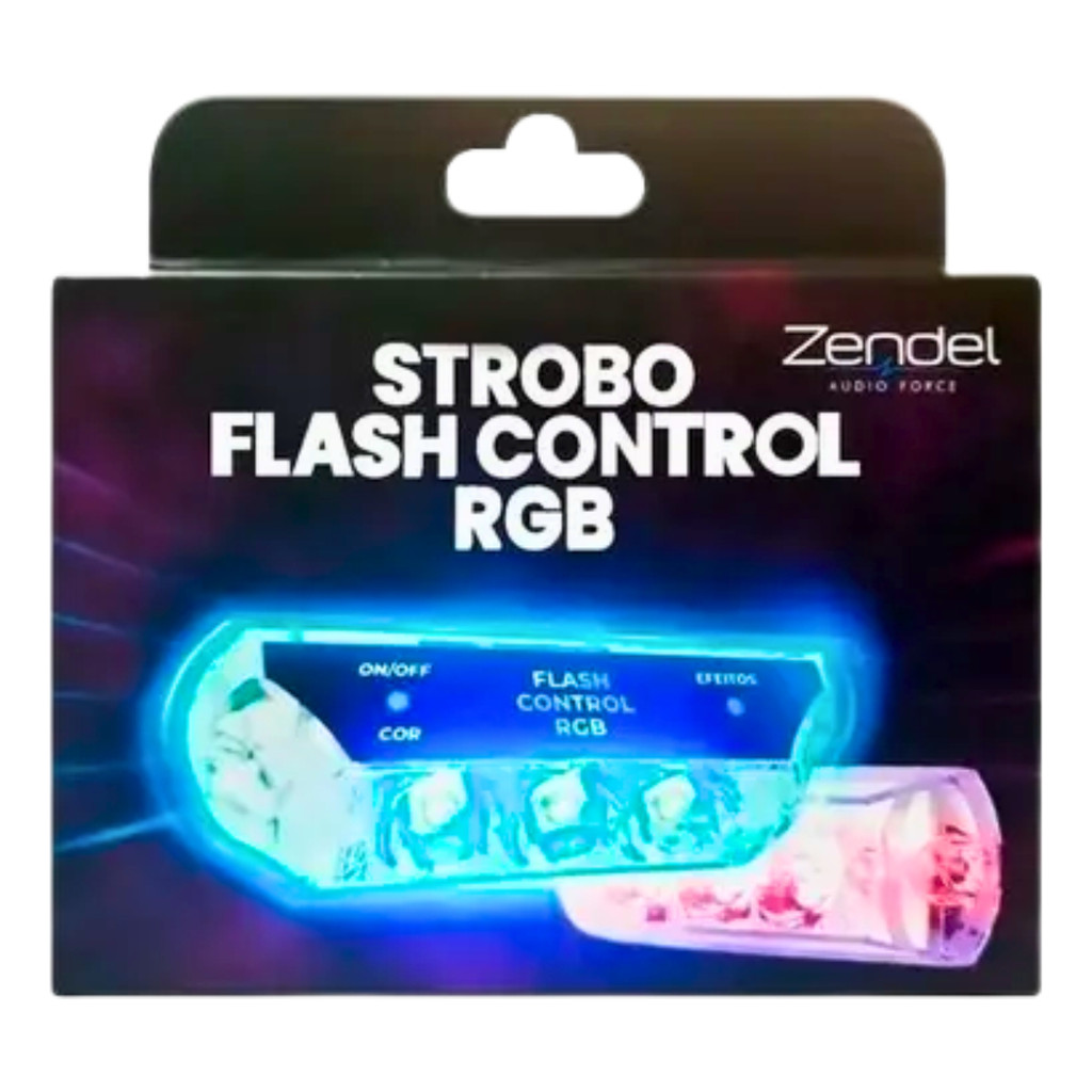 Kit Par Strobo Led RGB Control Completo Central Interna Som Automotivo Caixa Bob Caixa Selada Zendel