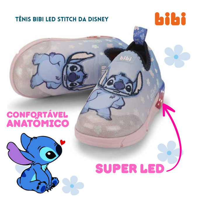Tênis Stitch infantil Led anatômico Stich em Oferta na Shopee