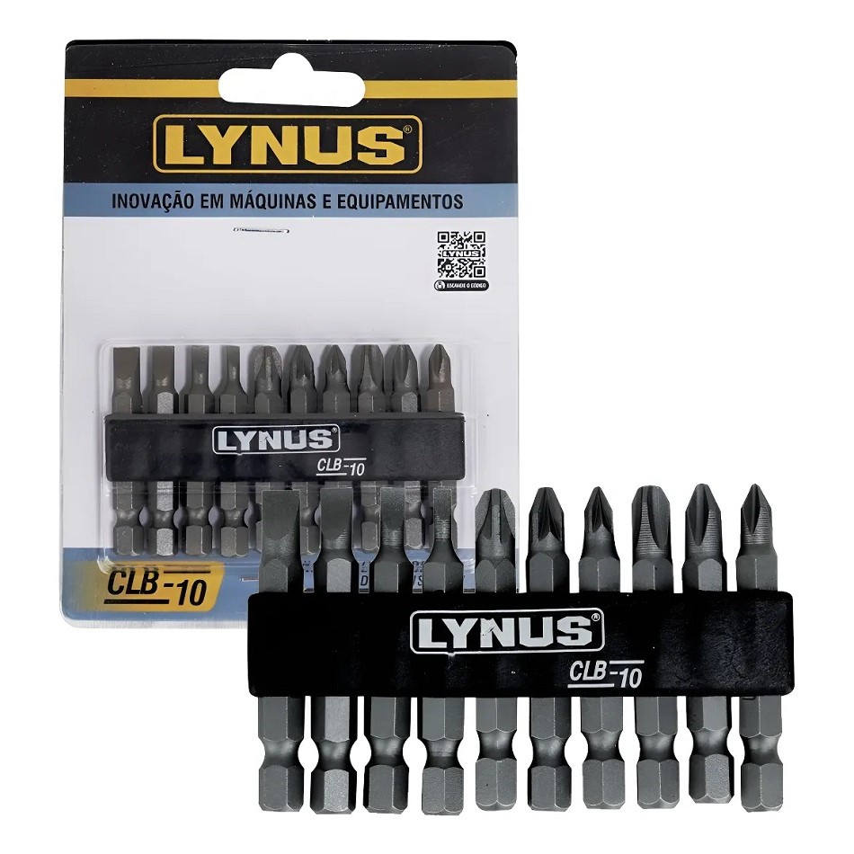 CONJUNTO DE BITS CLB-10 - 65MM CRV DUPLO USO 10 PECAS  LYNUS em Oferta na Shopee