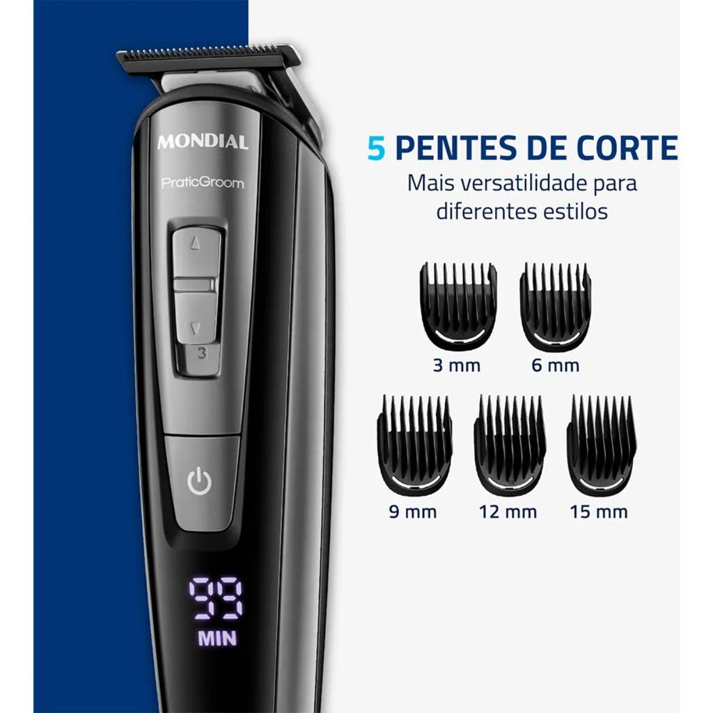 Aparador de Pelos PraticGroom, Mondial, 6W resistente à água