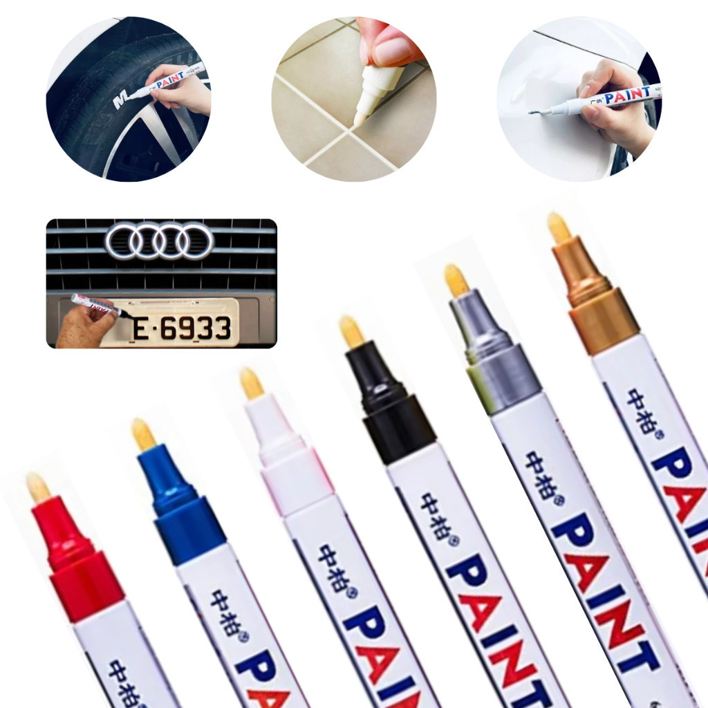 Caneta Paint Original Reparadora Pintura Automotiva Permanente Não Sai Na Água Tira Riscos Carro Moto Retoque De Placa