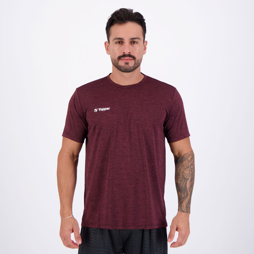 Camiseta Topper Treino Classic Mescla Bordô