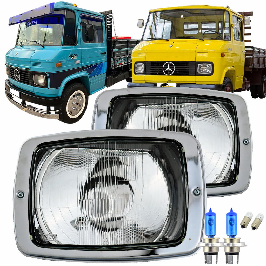 Par Farol Caminhão Mercedinho MBL-608 L-708 1972 73 74 75 76 77 A 1988