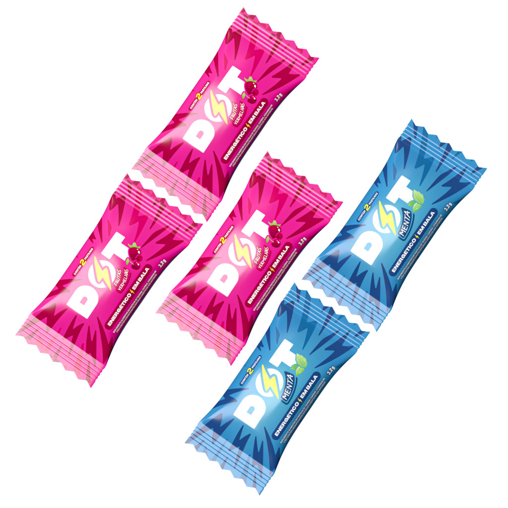 Energético Dot Mix Sabores Em Pastilha 10 Balas = 5 Saches