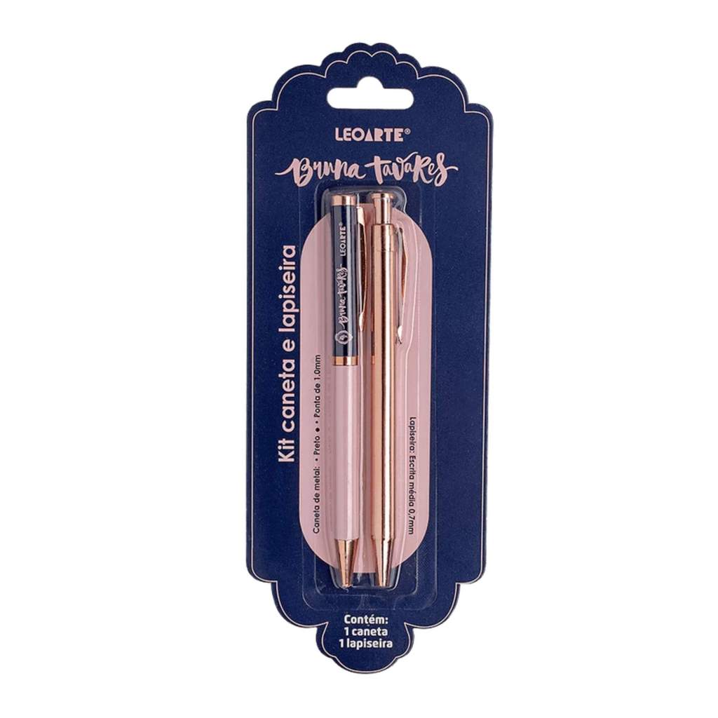 Kit Office Bruna Tavares Blister com 1 Caneta e 1 Lapiseira LeoArte Leonora - 10485 em Oferta na Shopee