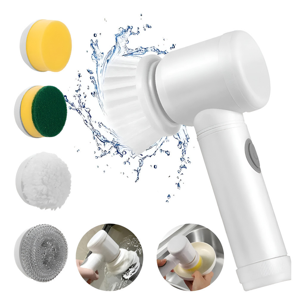 Escova Limpeza Elétrica Giratória Multifuncional 5 Peças de ótima qualidade