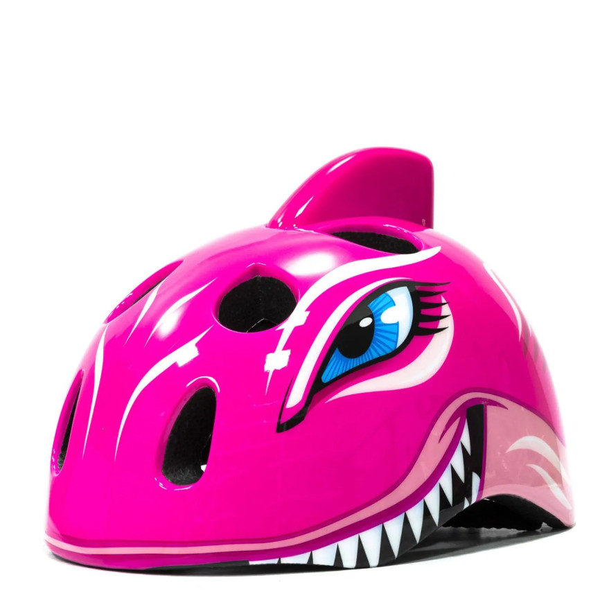 Capacete Infantil Absolute Kids Tubarão Pink Tamanho G Bicicleta Patins Skate