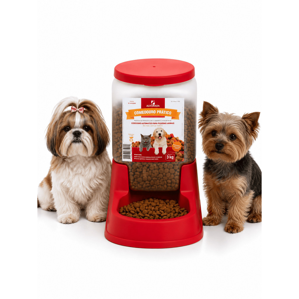 Comedouro Automático Pet 3kg Cães Gatos Ração Prático