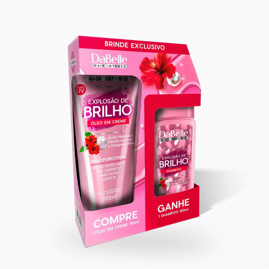 Óleo em Creme Explosão de Brilho 190ml GANHE Mini Shampoo 100ml - Dabelle Hair