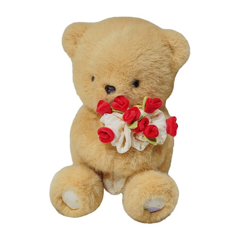 Qixi Festival Valentine Rose West Highland Dog Brinquedo De Pelúcia Rosa Urso Coelho Boneca Presente De Feriado Romântic