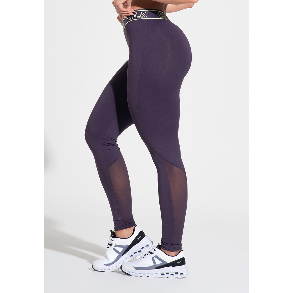 LEGGING FITNESS FEMININA COM ELÁSTICO E TULE ACTIVITY DLK