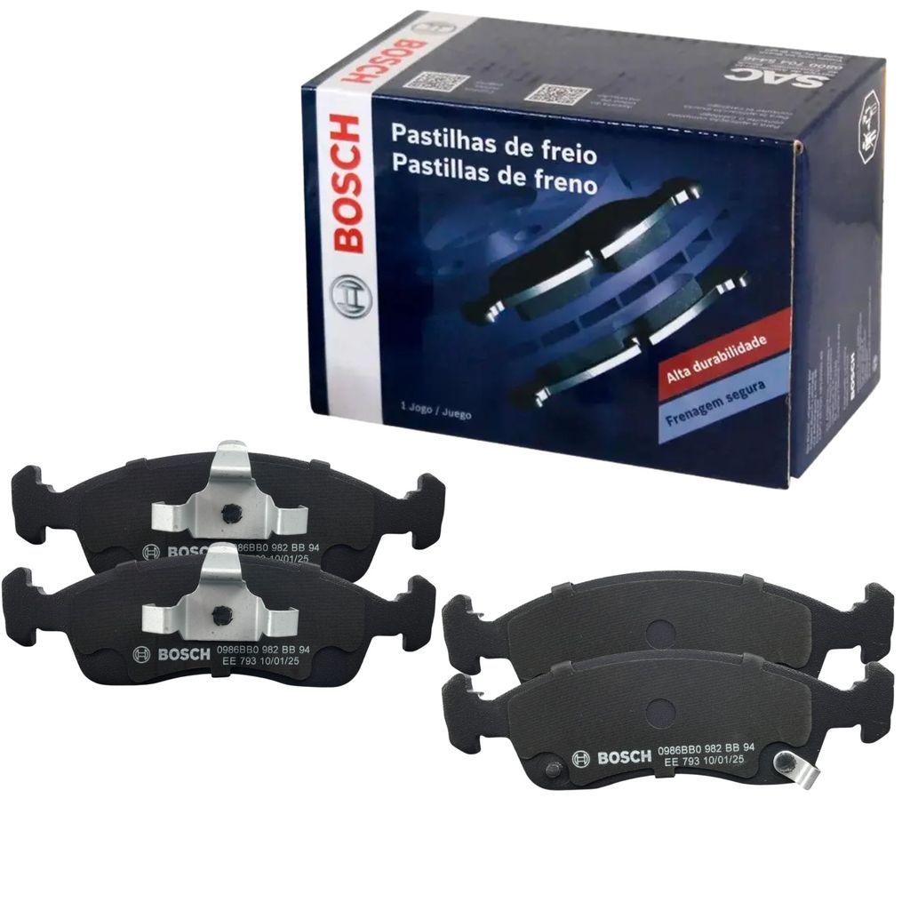 JOGO PASTILHA DE FREIO DIANTEIRO BOSCH ORIGINAL GM COBALT 1.4 1.8 JOY 1.0 ONIX E PRISMA 1.0 1.4