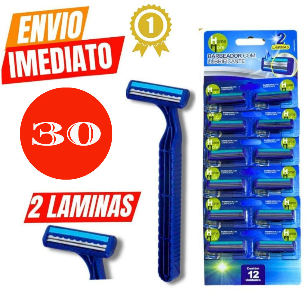 kit 30, 20 UND Prestobarba Aparelho de Barbear 2 Lâminas Com Fita Lubrificante  Barbeador Descartável  premium Confort