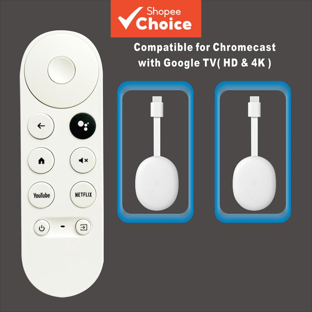 Controle Remoto de Voz de Reposição para Chromecast Google TV 4K (2020-2024)
